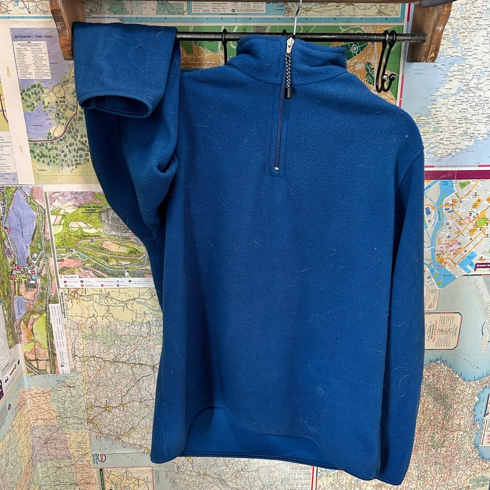 💚💚5/$25💚💚 Club Room by Charter Club Blue Fleece Quarter-Zip Pullover